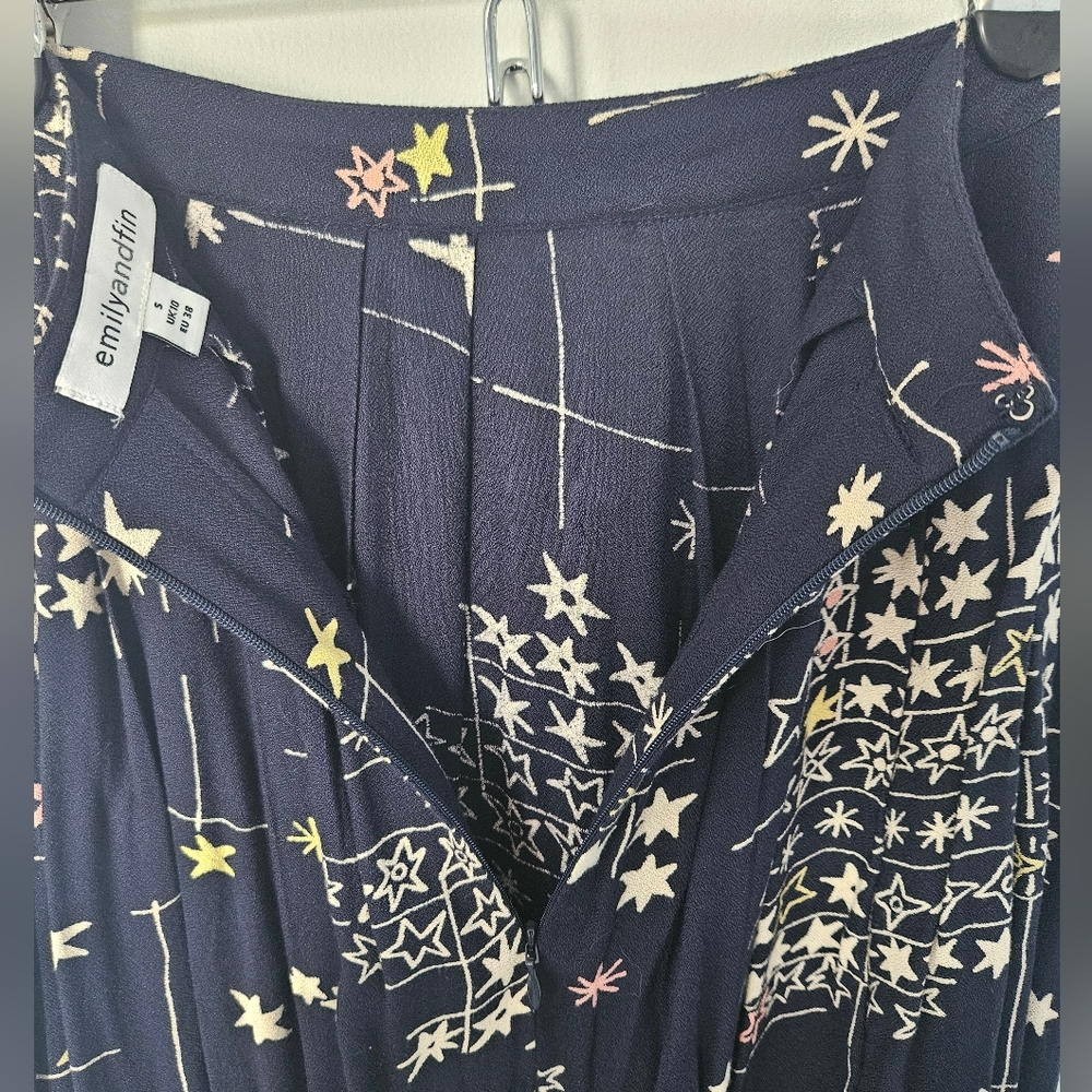 Patterned Navy Skirt - Picture 6 of 8